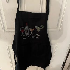 My Therapy Cocktails Wine Margaritas Jeweled with Rhinestones Apron